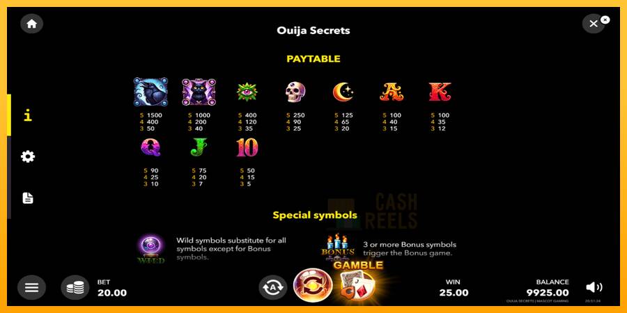 Ouija Secrets macchina da gioco per soldi, immagine 5