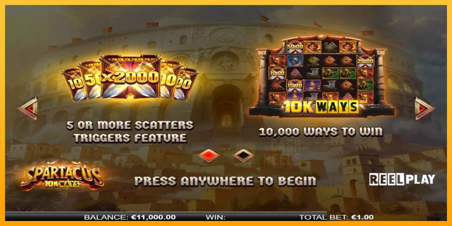 Spartacus 10K Ways macchina da gioco per soldi, immagine 1