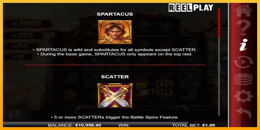 Spartacus 10K Ways macchina da gioco per soldi, immagine 4