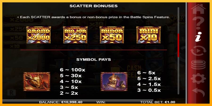 Spartacus 10K Ways macchina da gioco per soldi, immagine 5