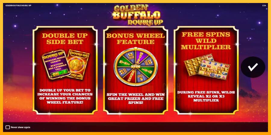 Golden Buffalo Double Up macchina da gioco per soldi, immagine 1