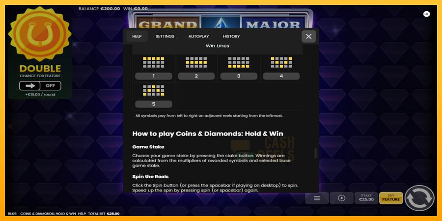 Coins & Diamonds: Hold and Win macchina da gioco per soldi, immagine 7