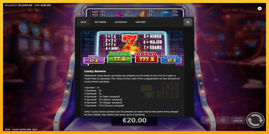 Lucky Seven Spin macchina da gioco per soldi, immagine 6