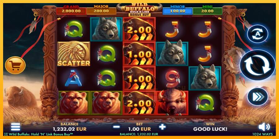 Wild Buffalo Hold N Link Bonus Buy macchina da gioco per soldi, immagine 2