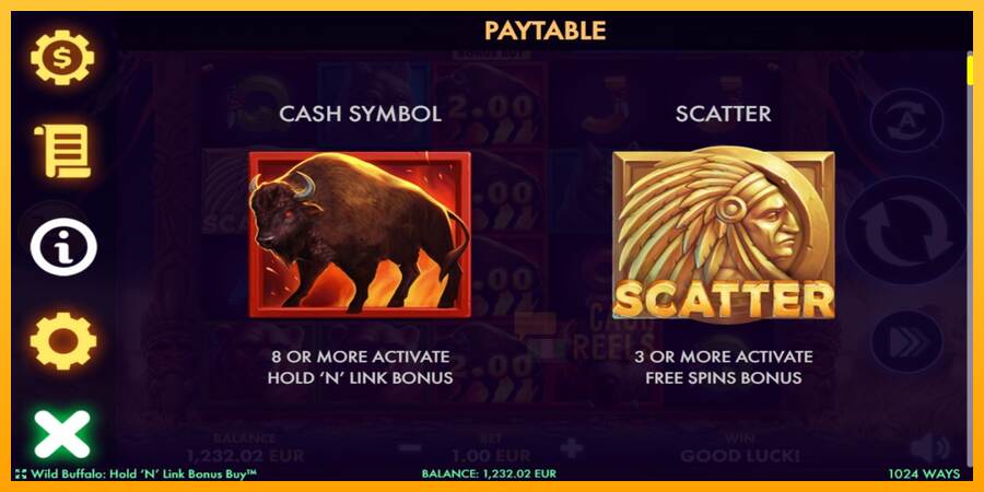 Wild Buffalo Hold N Link Bonus Buy macchina da gioco per soldi, immagine 4