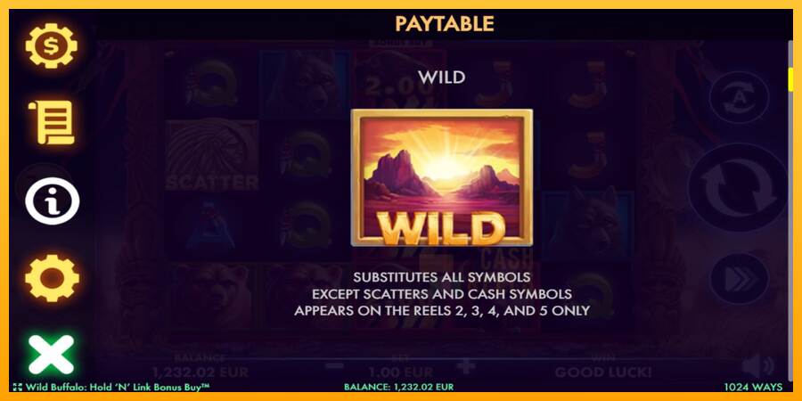 Wild Buffalo Hold N Link Bonus Buy macchina da gioco per soldi, immagine 5