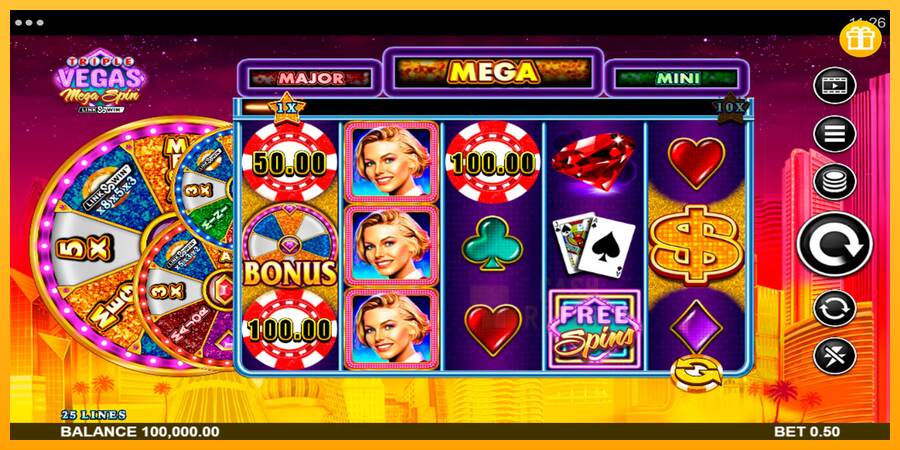 Triple Vegas Mega Spin macchina da gioco per soldi, immagine 1