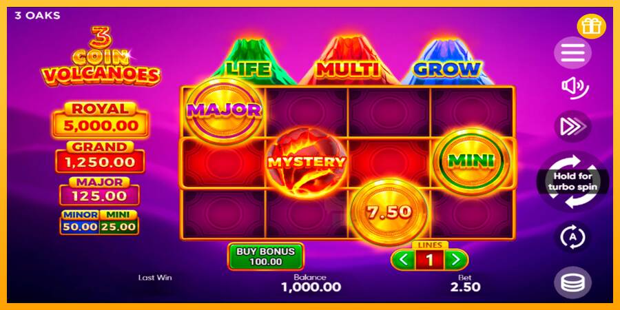 3 Coin Volcanoes macchina da gioco per soldi, immagine 1