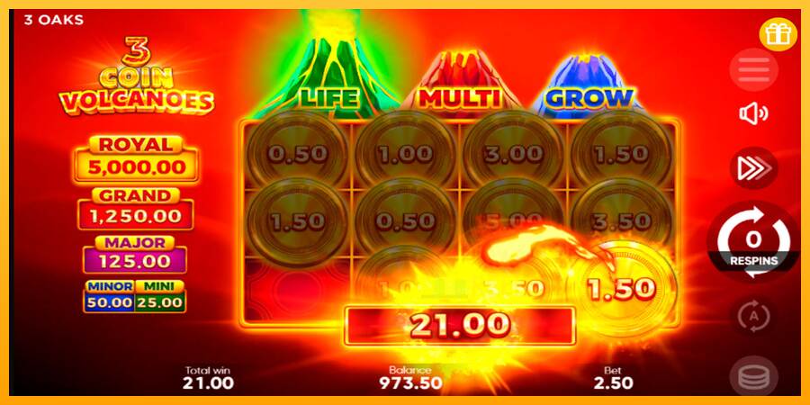 3 Coin Volcanoes macchina da gioco per soldi, immagine 5