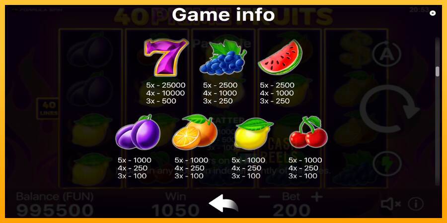 40 Prime Fruits macchina da gioco per soldi, immagine 6