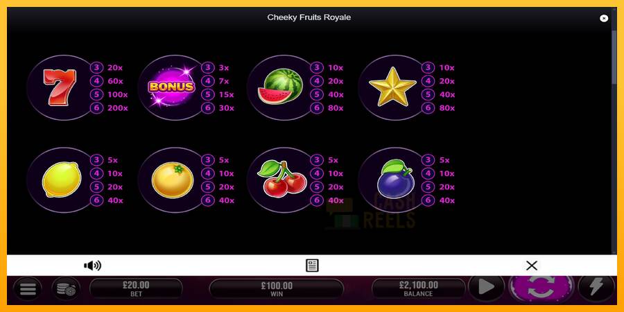 Cheeky Fruits 6 Royale macchina da gioco per soldi, immagine 5