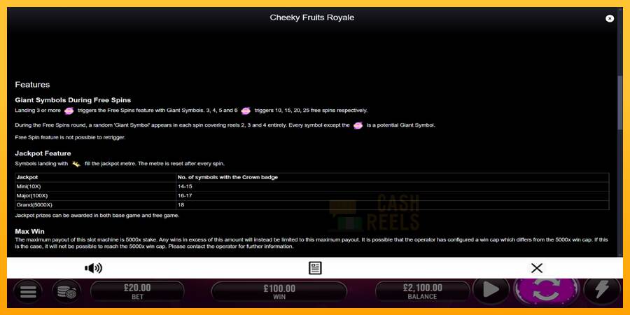 Cheeky Fruits 6 Royale macchina da gioco per soldi, immagine 6