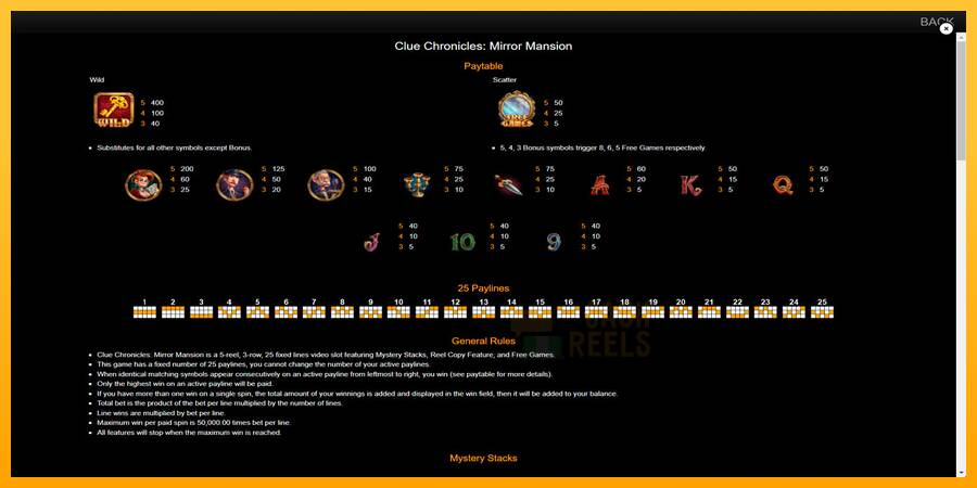 Clue Chronicles: Mirror Mansion macchina da gioco per soldi, immagine 7