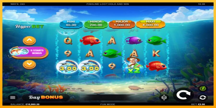 Fishline Loot Hold and Win macchina da gioco per soldi, immagine 2