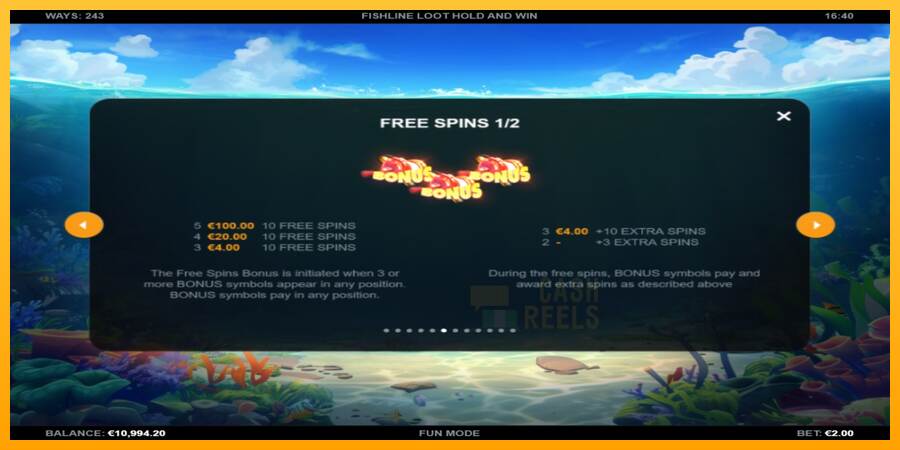 Fishline Loot Hold and Win macchina da gioco per soldi, immagine 5