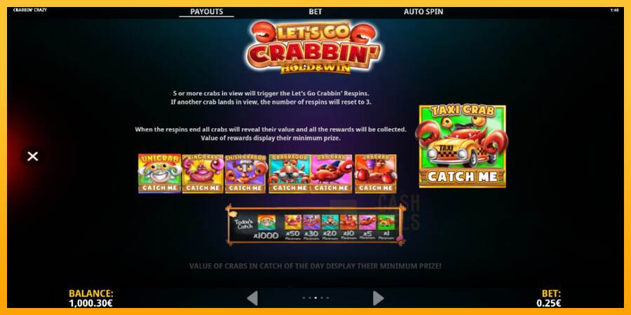 Crabbin Crazy macchina da gioco per soldi, immagine 6