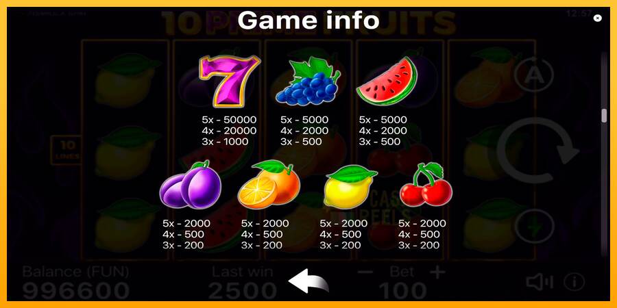 10 Prime Fruits macchina da gioco per soldi, immagine 6