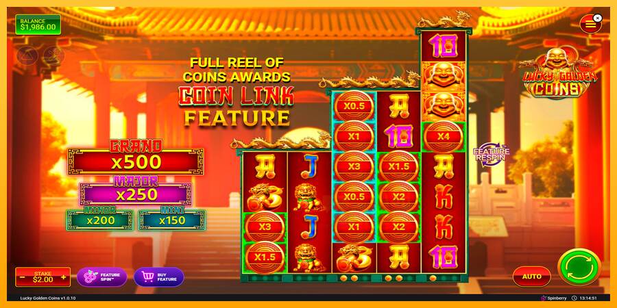 Lucky Golden Coins macchina da gioco per soldi, immagine 3