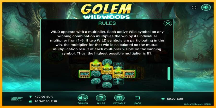 Golem Wildwoods macchina da gioco per soldi, immagine 5