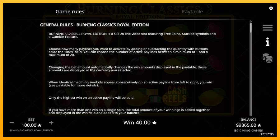 Burning Classics Royal Edition macchina da gioco per soldi, immagine 6