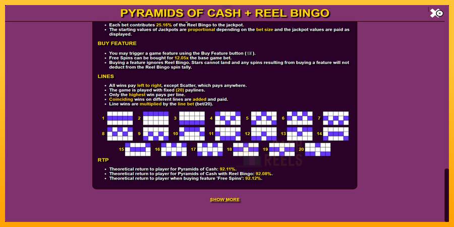 Pyramids of Cash with Reel Bingo macchina da gioco per soldi, immagine 6