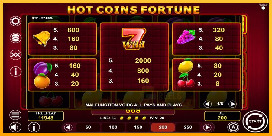 Hot Coins Fortune macchina da gioco per soldi, immagine 5