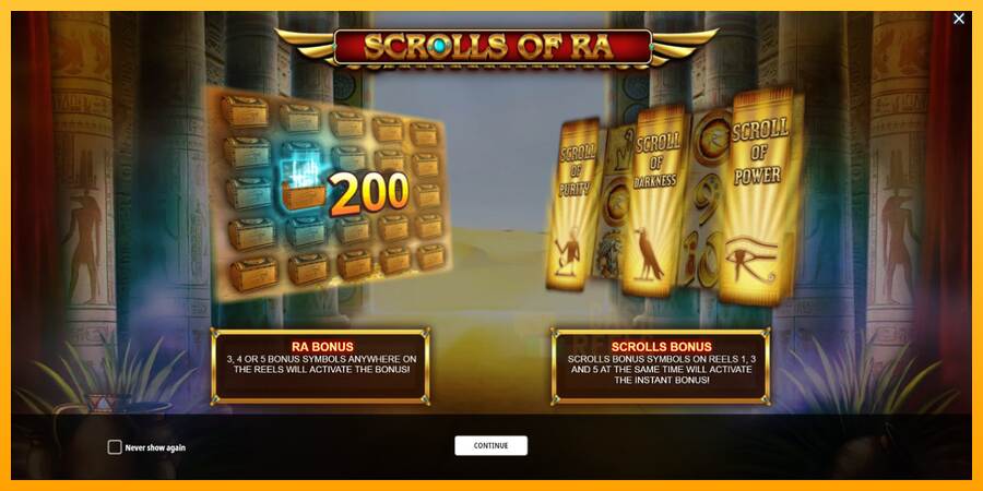 Scrolls of RA macchina da gioco per soldi, immagine 1