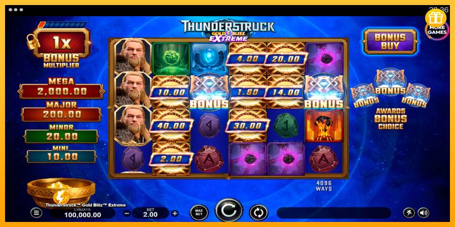 Thunderstruck Gold Blitz Extreme macchina da gioco per soldi, immagine 1