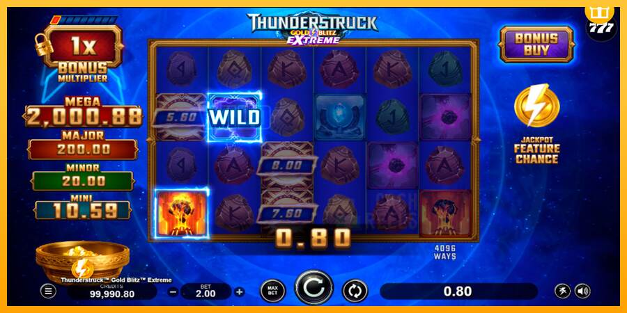 Thunderstruck Gold Blitz Extreme macchina da gioco per soldi, immagine 3