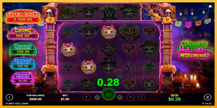 Punky HalloWin Mega Cascade macchina da gioco per soldi, immagine 2