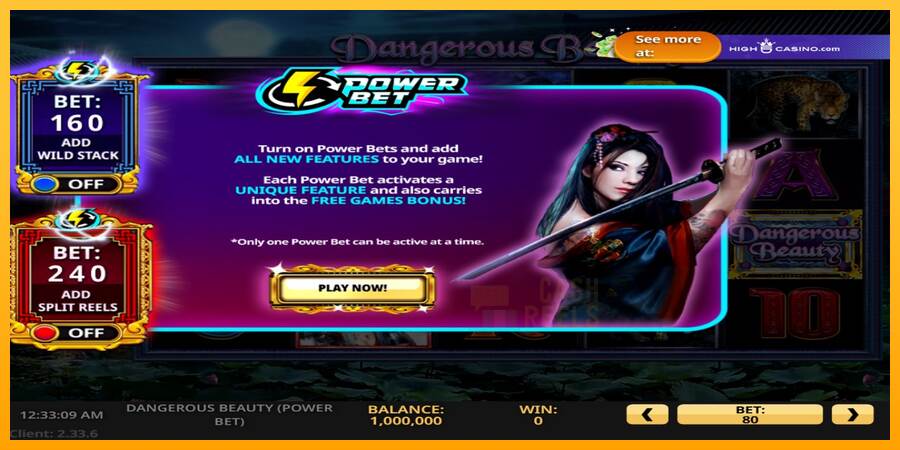 Dangerous Beauty Power Bet macchina da gioco per soldi, immagine 1