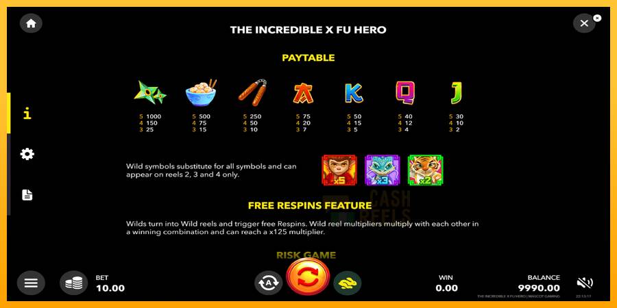 The Incredible X Fu Hero macchina da gioco per soldi, immagine 5