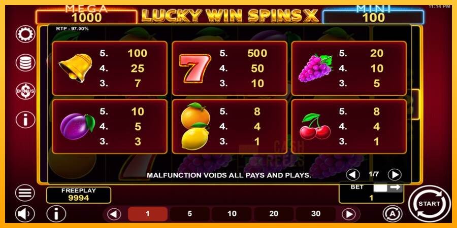 Lucky Win Spins X macchina da gioco per soldi, immagine 4