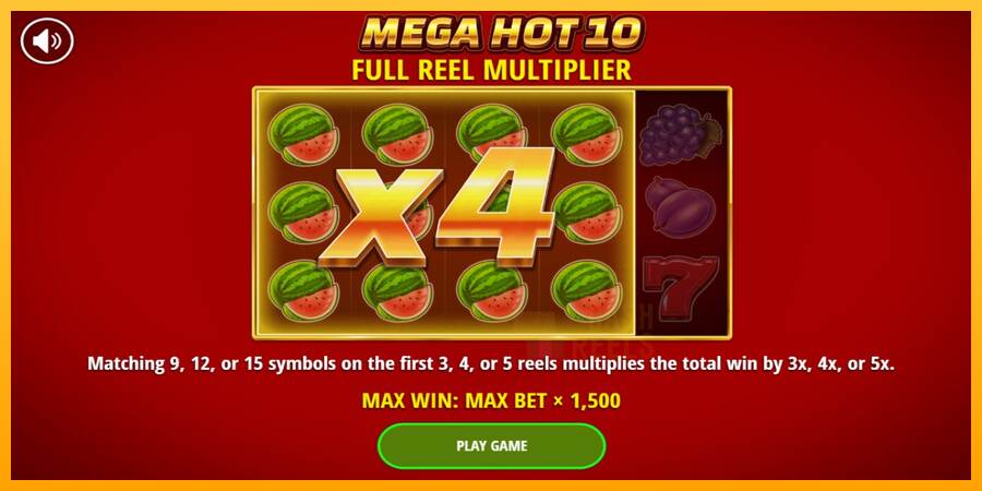 Mega Hot 10 macchina da gioco per soldi, immagine 1