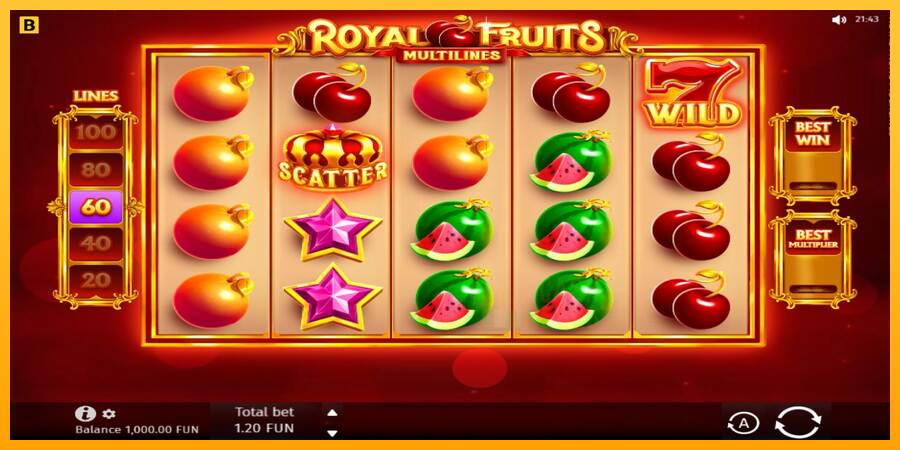 Royal Fruits Multilines macchina da gioco per soldi, immagine 1