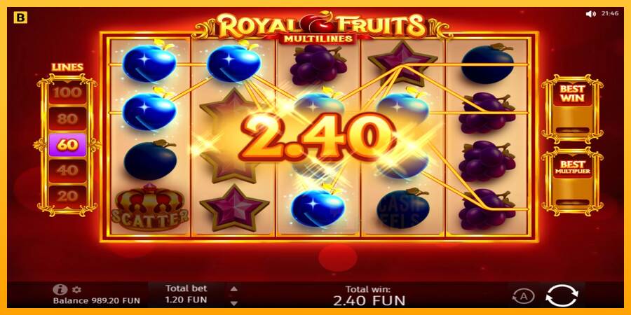 Royal Fruits Multilines macchina da gioco per soldi, immagine 3