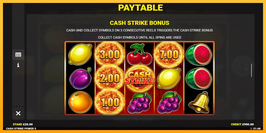 Cash Strike Power 5 macchina da gioco per soldi, immagine 6