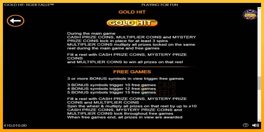 Gold Hit: Tiger Falls macchina da gioco per soldi, immagine 6