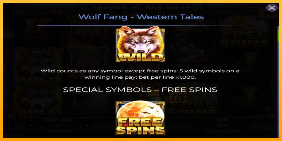 Wolf Fang - Western Tales macchina da gioco per soldi, immagine 4