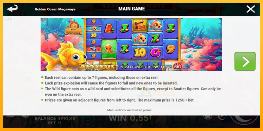 Golden Ocean Megaways macchina da gioco per soldi, immagine 5