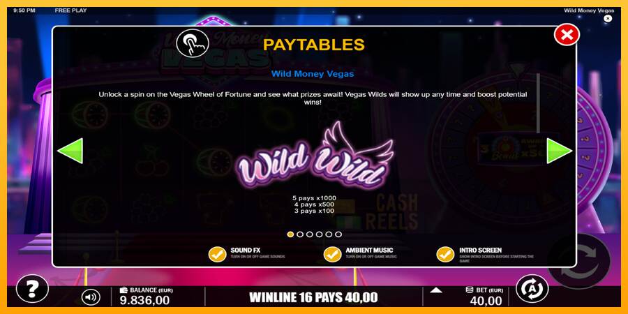 Wild Money Vegas macchina da gioco per soldi, immagine 5