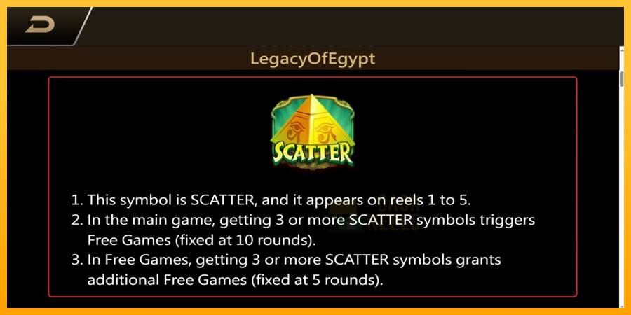 Legacy of Egypt macchina da gioco per soldi, immagine 4