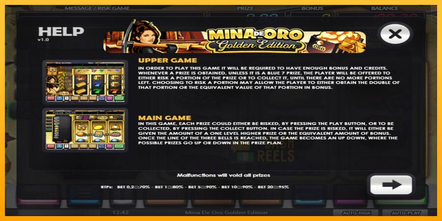 Mina de Oro Golden Edition macchina da gioco per soldi, immagine 4