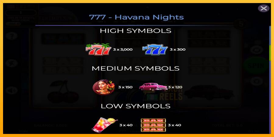 777 - Havana Nights macchina da gioco per soldi, immagine 5