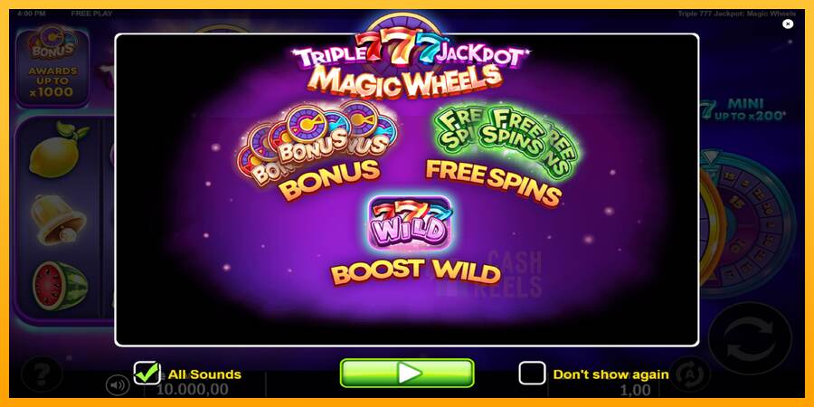 Triple 777 Jackpot Magic Wheels macchina da gioco per soldi, immagine 1