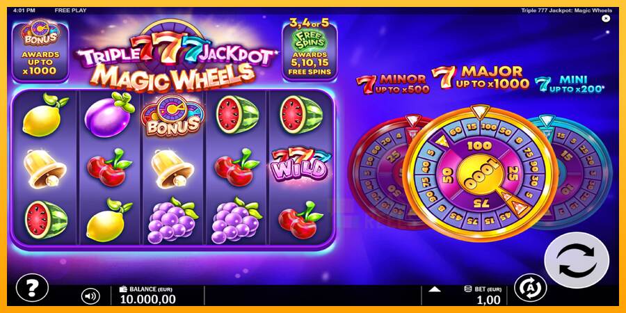 Triple 777 Jackpot Magic Wheels macchina da gioco per soldi, immagine 2