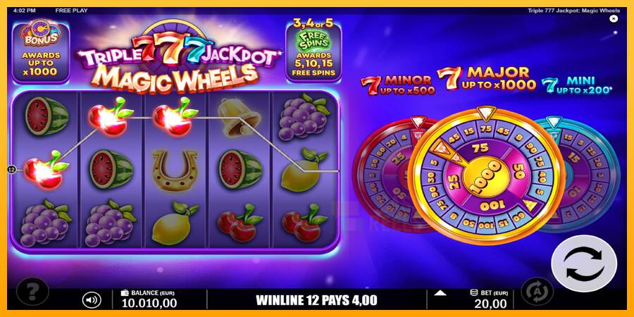 Triple 777 Jackpot Magic Wheels macchina da gioco per soldi, immagine 4