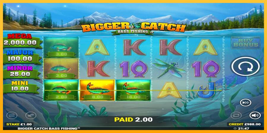 Bigger Catch Bass Fishing macchina da gioco per soldi, immagine 3