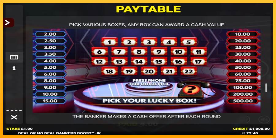 Deal or No Deal Bankers Boost Jackpot King macchina da gioco per soldi, immagine 6