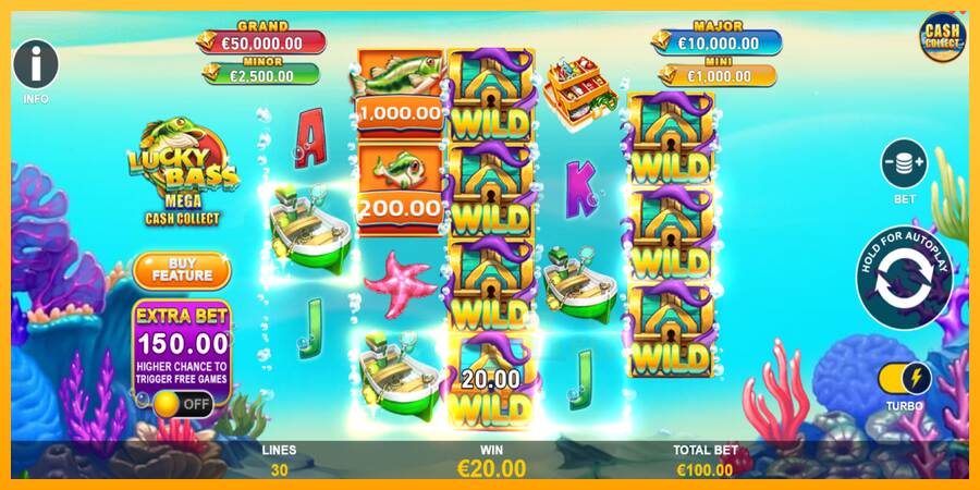 Lucky Bass Mega Cash Collect macchina da gioco per soldi, immagine 4